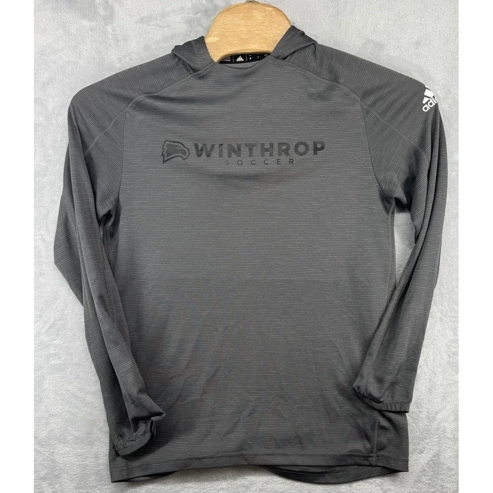 Adidas Aeroready Winthrop Eagles Team Issued Gray Hoodie Men's Size M